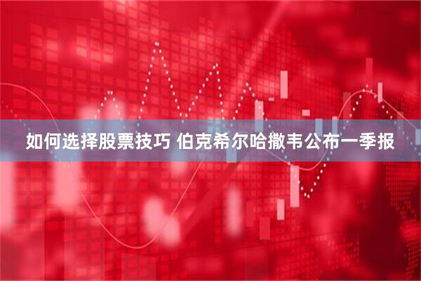 如何选择股票技巧 伯克希尔哈撒韦公布一季报